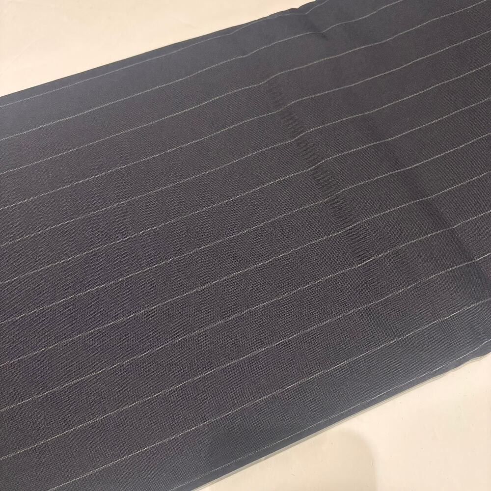 Navy Gray Pinstripe Wool Fabric 60" Wide 7.25 Yards Suiting Tailoring